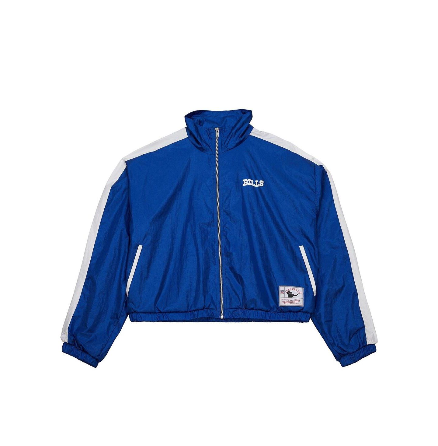 Женская куртка Mitchell & Ness Royal Buffalo Bills Nylon Cropped Full-Zip — фото 4