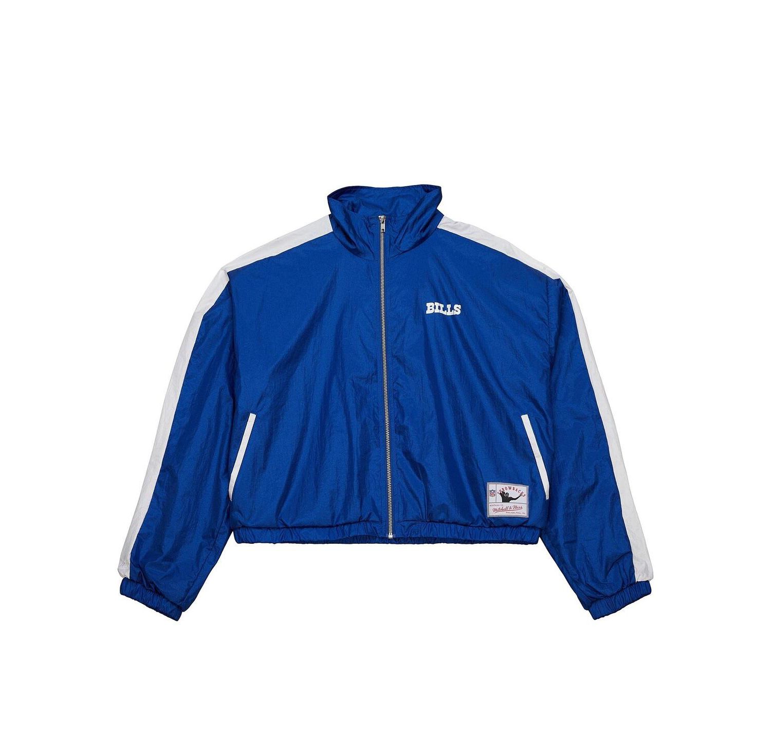 Women's Royal Buffalo Bills Nylon Cropped Full-Zip Jacket