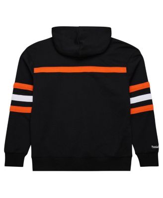 Men's Black Cincinnati Bengals Vintage Logo Head Coach Fleece Pullover Hoodie