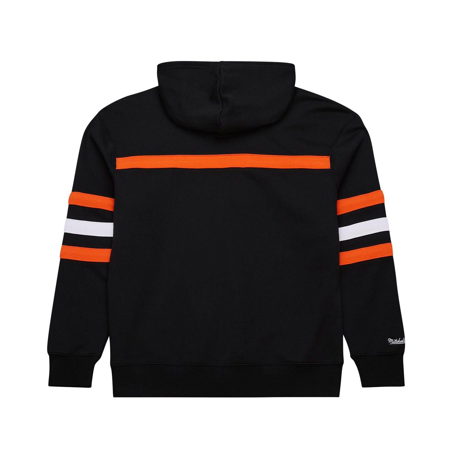 Мужское худи Mitchell & Ness Black Cincinnati Bengals Vintage Logo Head Coach Fleece Pullover — фото 3