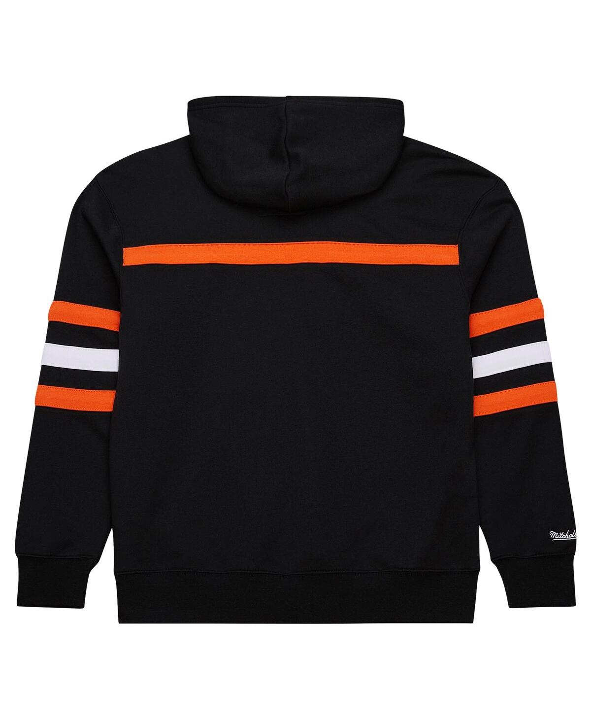 Mitchell & Ness Men's Black Cincinnati Bengals Vintage Logo Head Coach Fleece Pullover Hoodie In Black