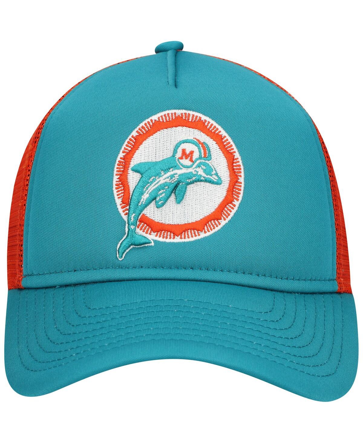 New Era Big Boys And Girls Aqua Miami Dolphins A-frame 9forty Trucker Adjustable Hat In Aqua