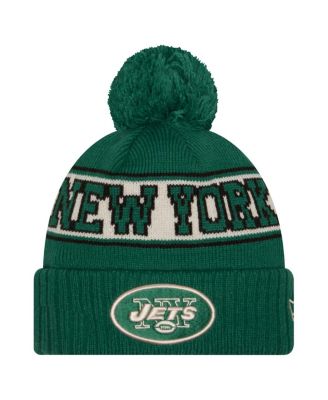 New Era - Men's Kelly Green New York Jets Retro&nbsp;Cuffed Knit Hat with Pom