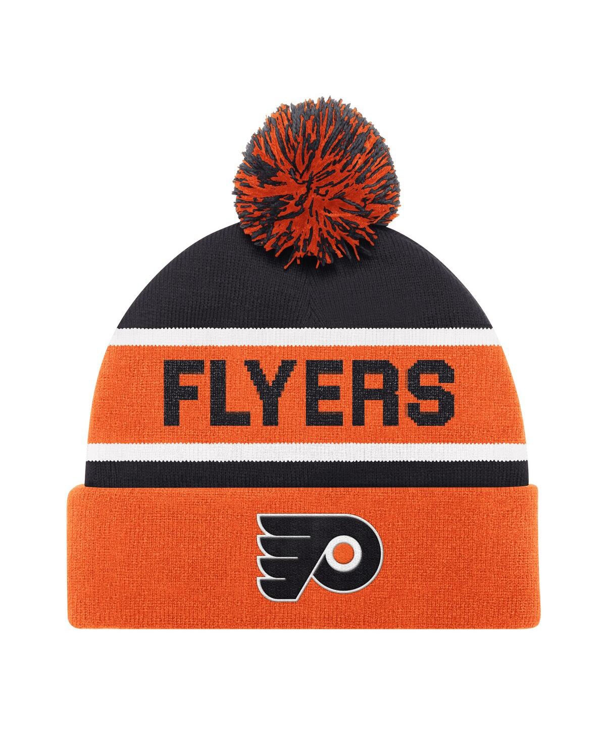 Men's Black Philadelphia Flyers Cuffed Knit Hat with Pom - Black