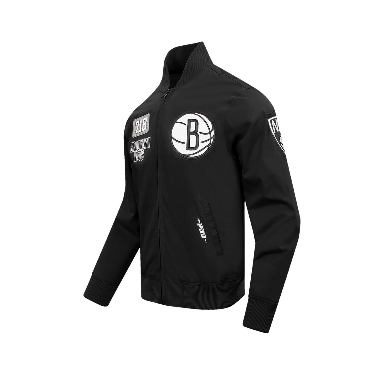 Men's Black Brooklyn Nets Area Code Twill Full-Zip Jacket