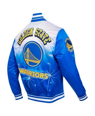 Men's Royal Golden State Warriors Sublimated Satin Full-Snap Jacket