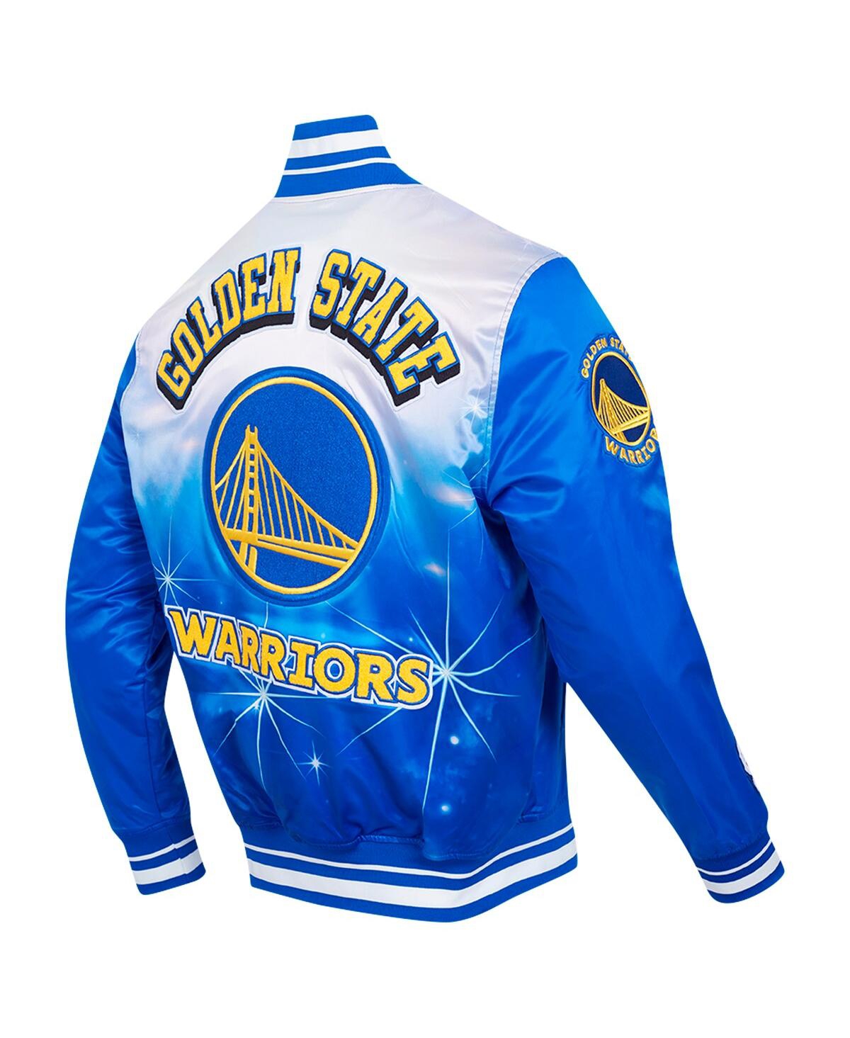 Pro Standard Men's Royal Golden State Warriors Sublimated Satin Full-snap Jacket In Royal