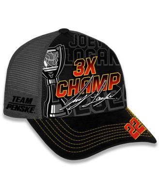 Men's Checkered Flag Sports Black Joey Logano 2024 NASCAR Cup Series Champion Trophy Adjustable Hat