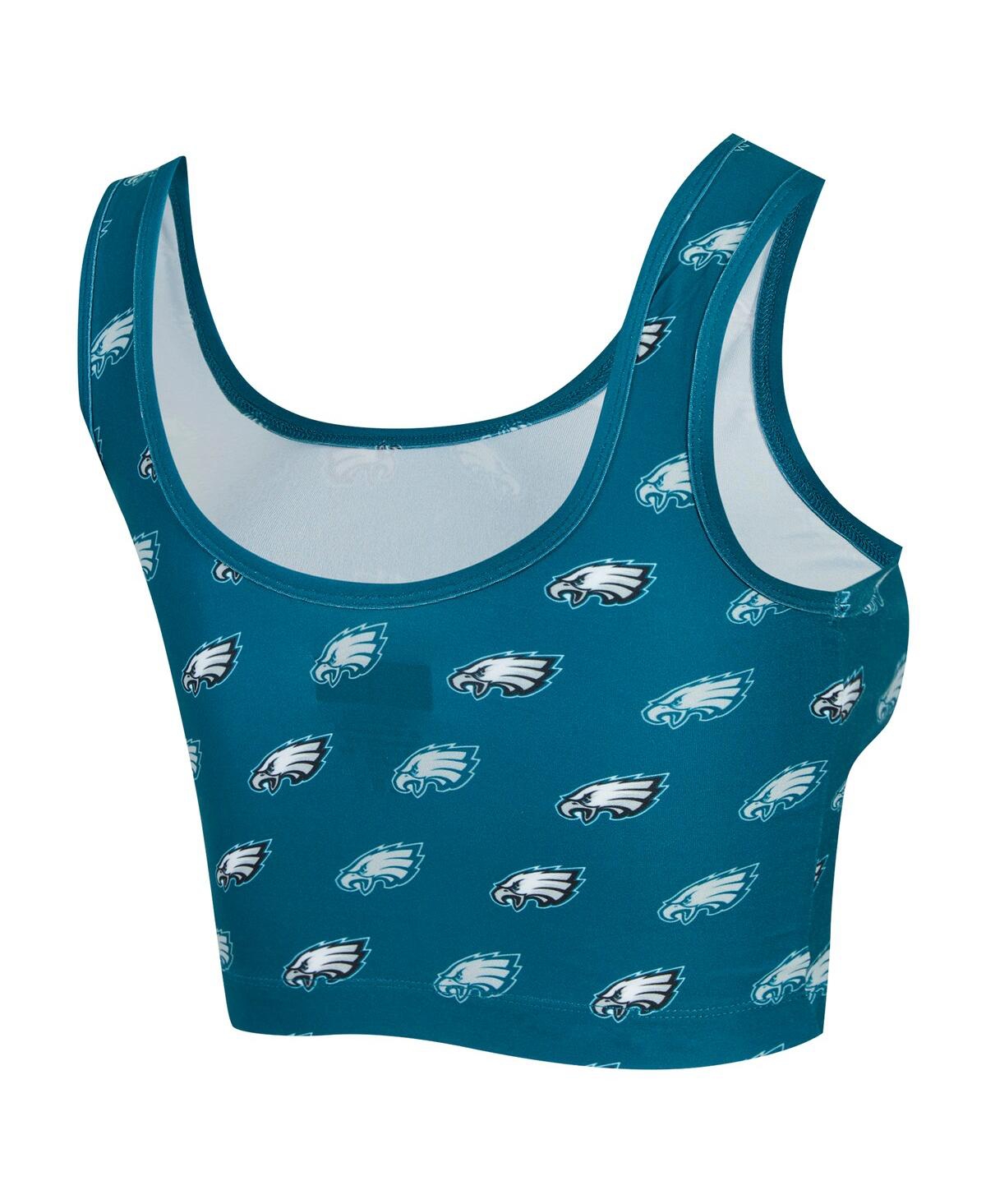 Concepts Sport Women's Midnight Green Philadelphia Eagles Record Allover Print Bralette In Green