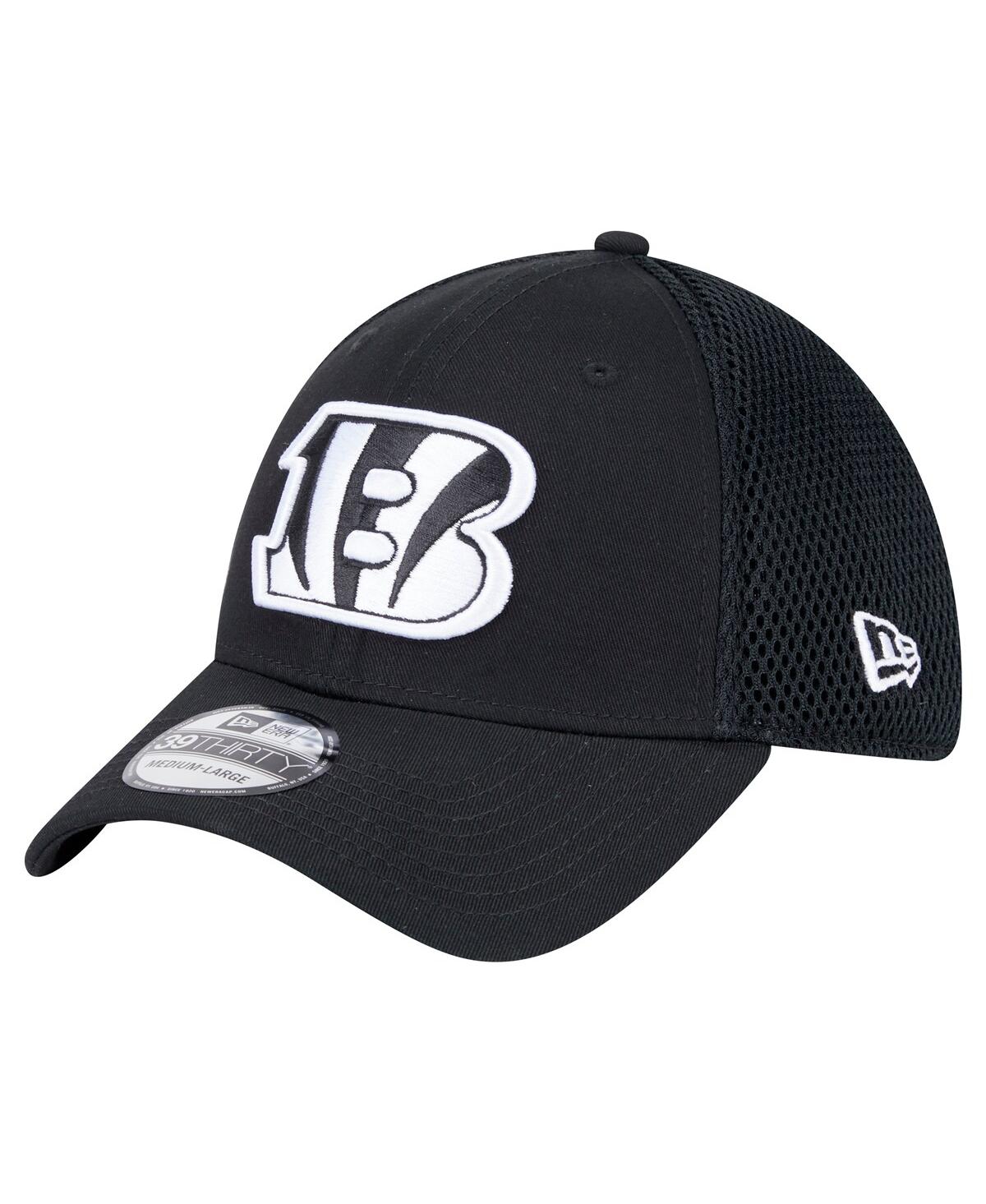 New Era Men's Black Cincinnati Bengals Main Neo 39thirty Flex Hat In Black