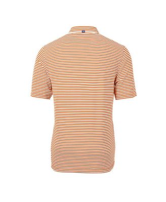 Men's Orange Auburn Tigers Big Tall Team Logo Virtue Eco Pique Stripe Polo