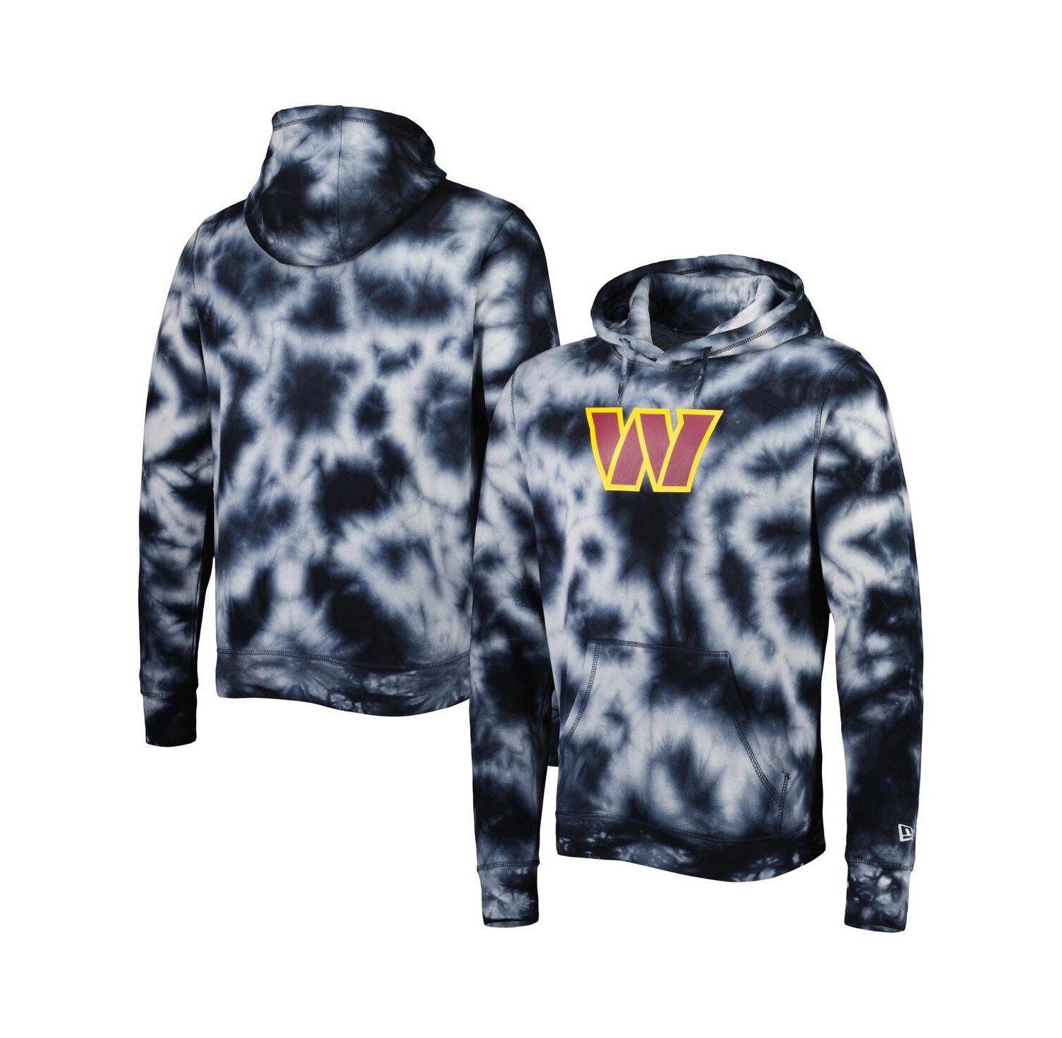 Men's Black Washington Commanders Team Tie-Dye Pullover Hoodie