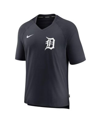 Men's Navy Detroit Tigers Authentic Collection Pregame Raglan Performance V-Neck T-Shirt