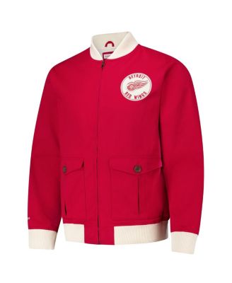 Men's Red Detroit Red Wings Vintage Coaches Cotton Twill Full-Zip Jacket