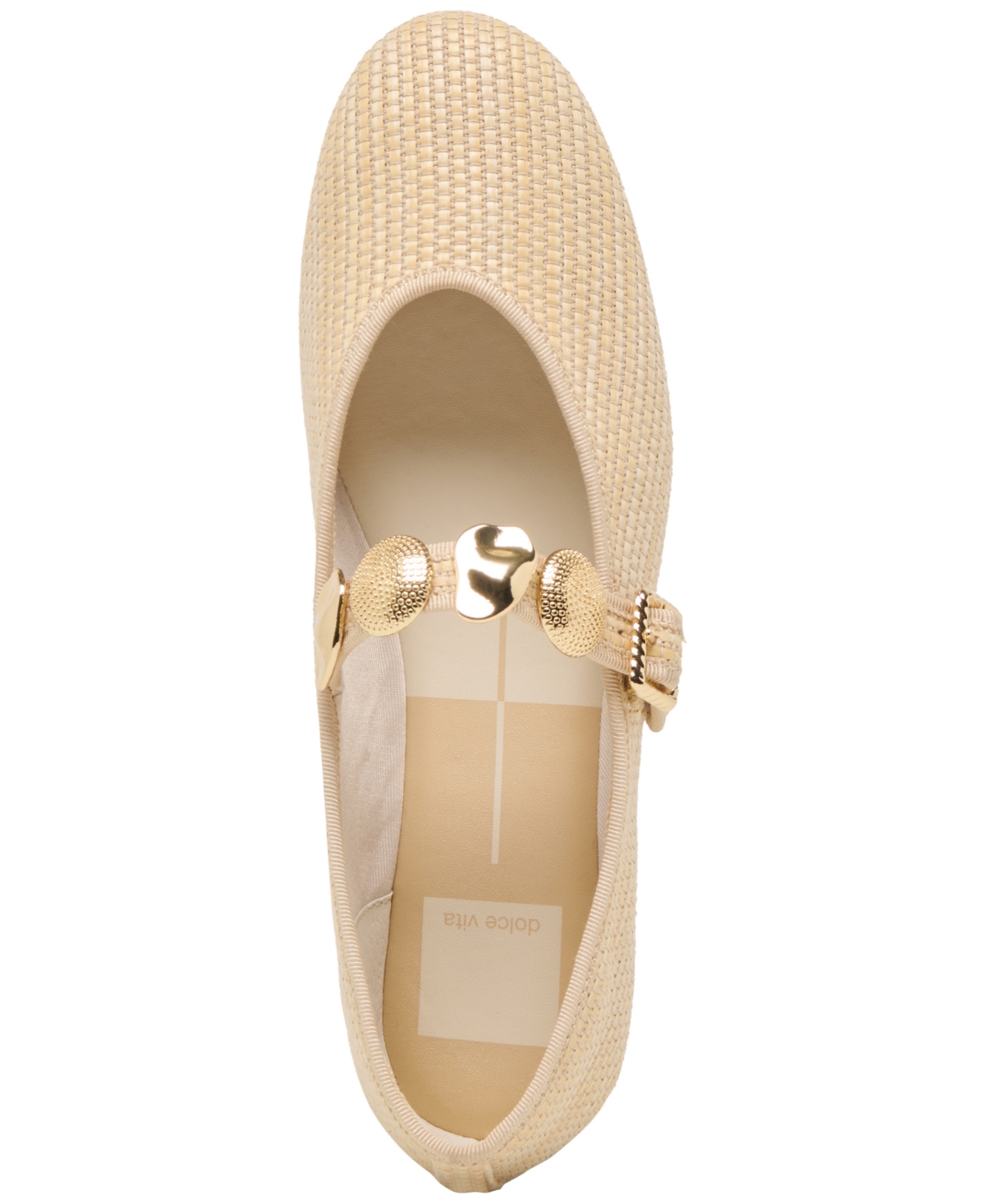 Dolce Vita Women's Relan Embellished Mary Jane Flats In Light Natural Raffia