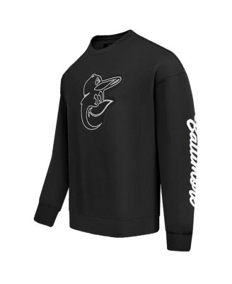 Men's Black Baltimore Orioles Paint The City Dropped Shoulder Pullover Sweatshirt