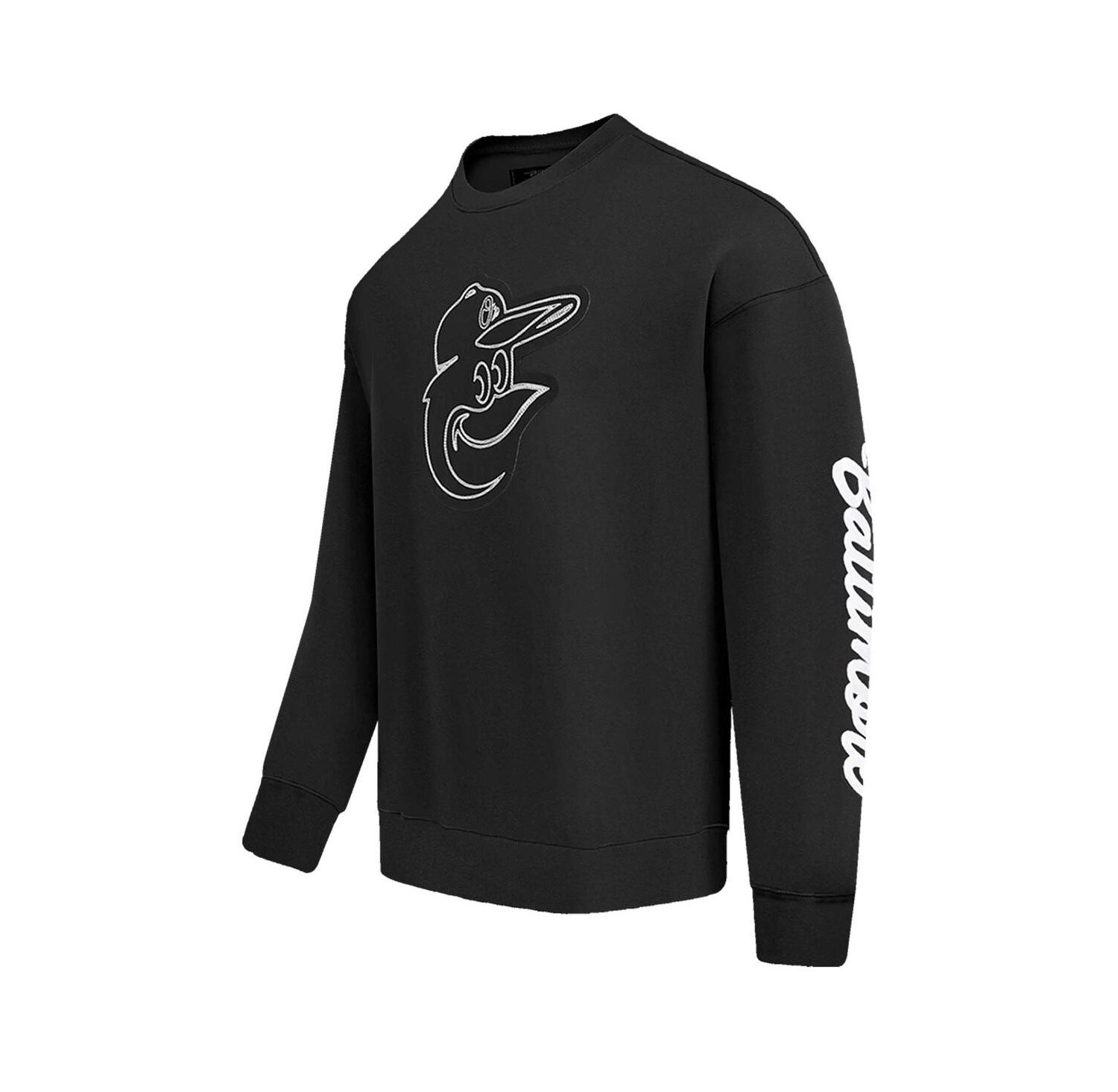 Men's Black Baltimore Orioles Paint The City Dropped Shoulder Pullover Sweatshirt