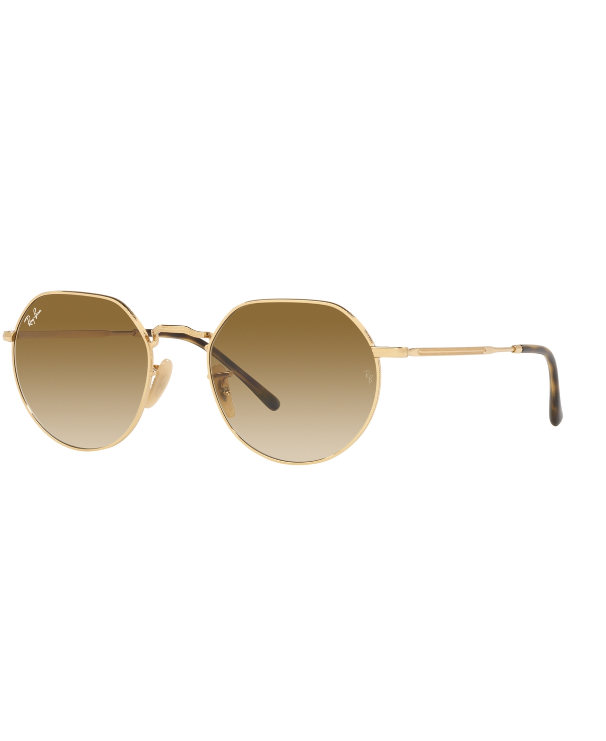 Ray Ban Jack Sunglasses Gold Frame Brown Lenses 53-20 In Arista Gold