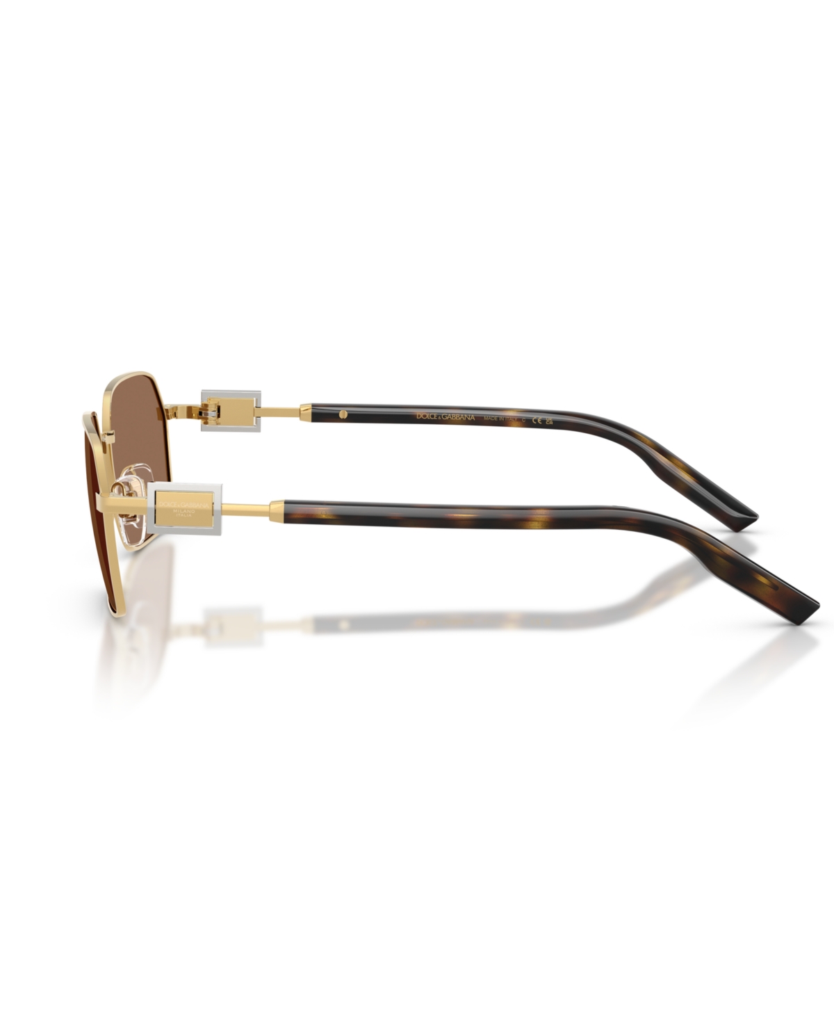 Dolce & Gabbana Wire-frame Rectangular Sunglasses In Gold