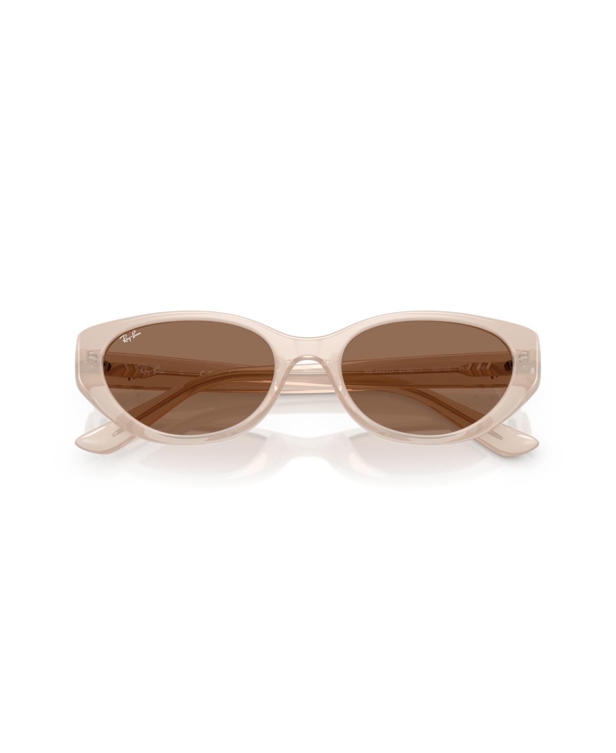 Ray Ban Rb4457d Bio-based Sunglasses Opal Beige Frame Brown Lenses 55-19 In Opal Beige