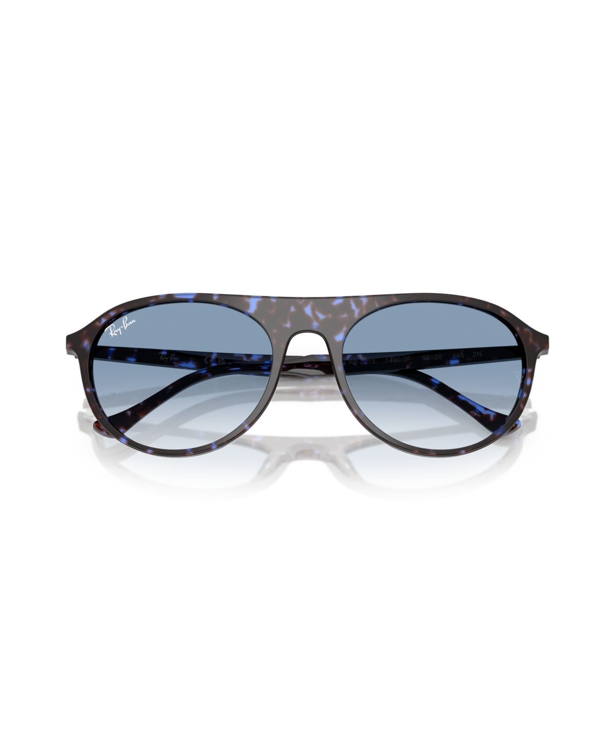 Ray Ban Unisex Large Sunglasses, Rb2215 In Havana Blue Turtle