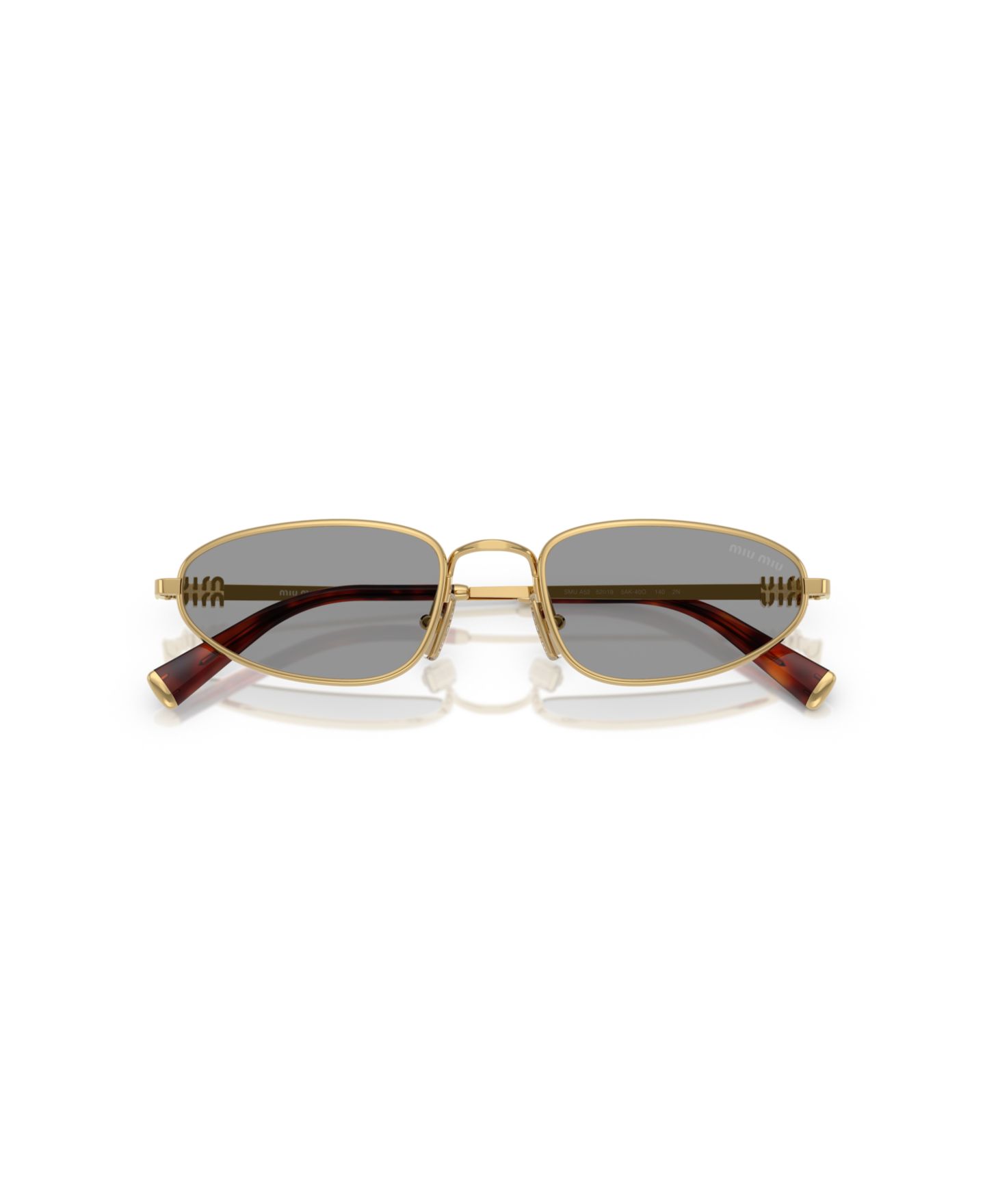 Женские солнцезащитные очки MIU MIU Large Sunglasses, MU A52S, цвет: Золотой, вариант 1 — фото 2