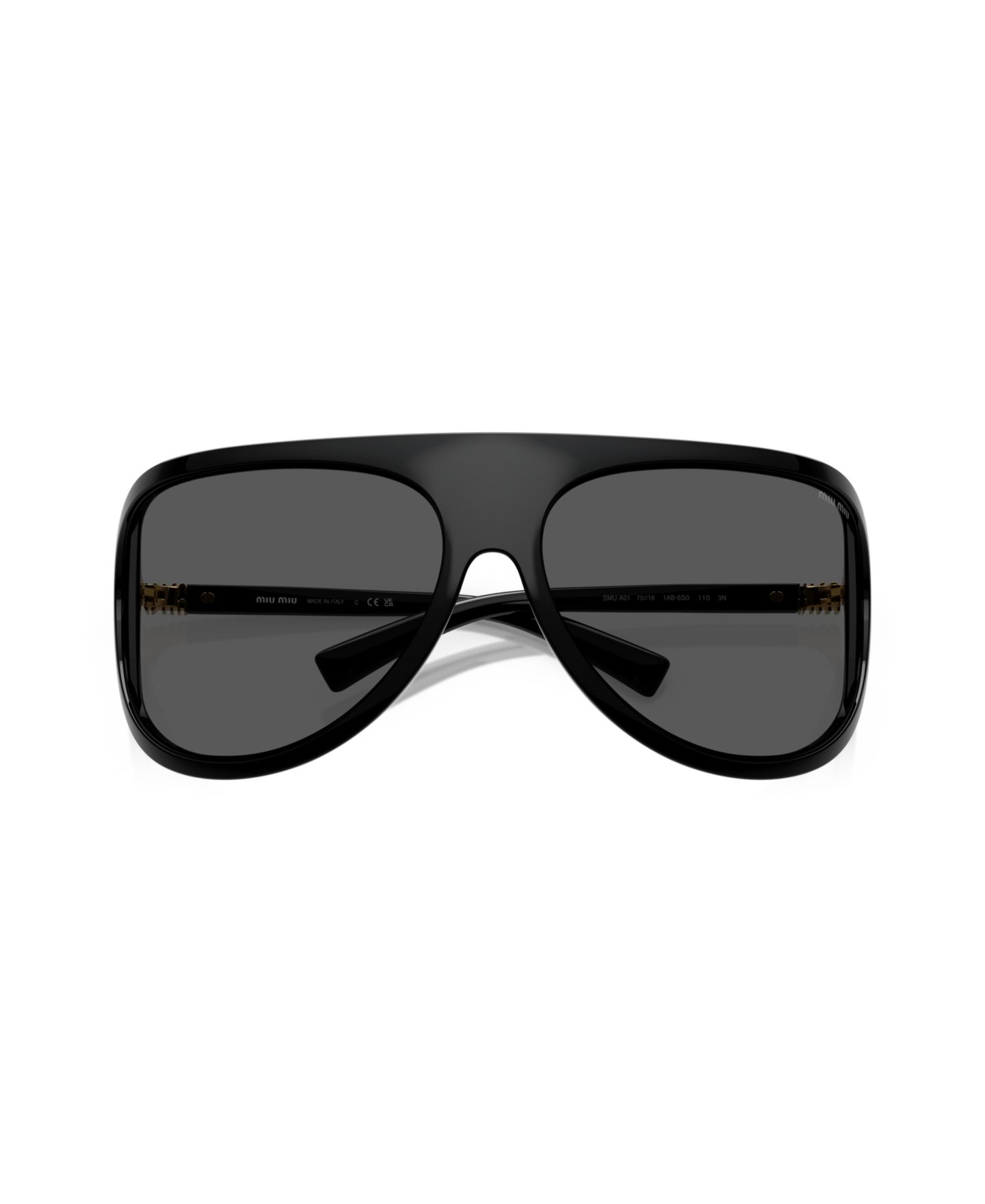 Женские солнцезащитные очки MIU MIU Large, MU A01S, цвет: Чёрный — фото 2
