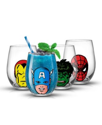 Marvel Heroes Stemless Drinking Glasses, Set of 4
