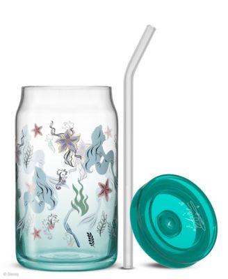 Disney Princess Icon Tumbler Glasses with Lids, Set of 4