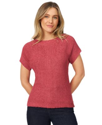 Melissa Paige - Petite Buttoned-Back Dolman-Sleeve Sweater