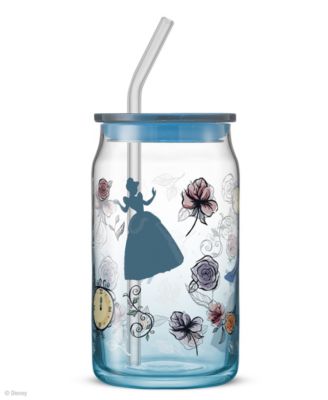 Disney Princess Icon Tumbler Glasses with Lids, Set of 4