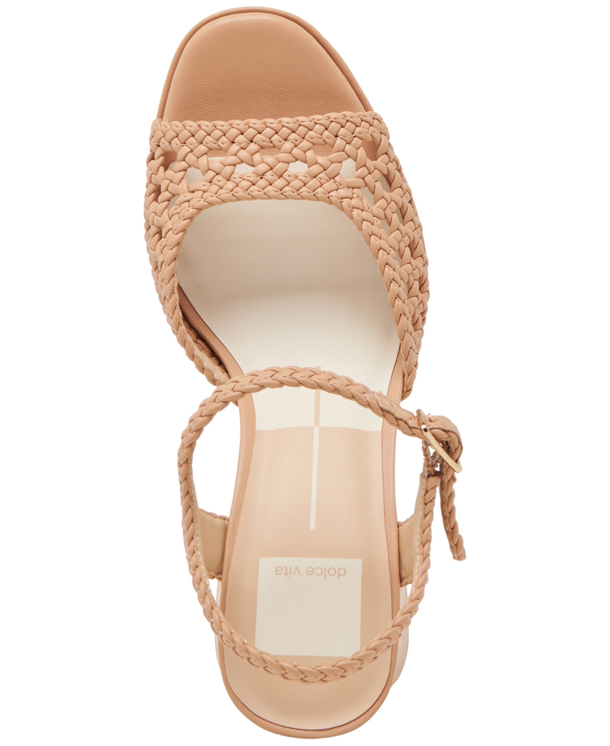 Shop Dolce Vita Women's Peyten Wide Width Woven Two-piece Platform Dress Sandals In Cafe Woven Leather