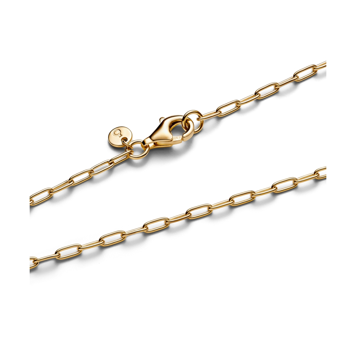 Pandora 14k Gold Plated Elongated Link Chain Necklace In Gold Plated
