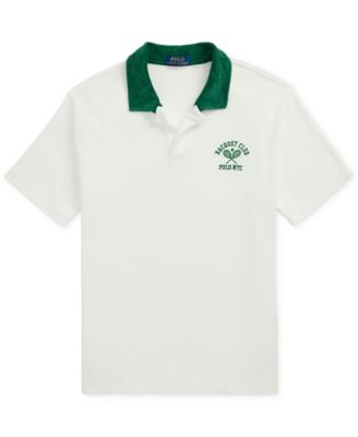 Men's Standard-Fit Terry Graphic Polo Shirt