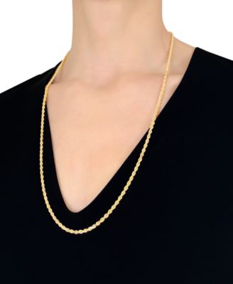 Forza Rope Chain 26" Necklace (3-1/5mm) in 14k Gold