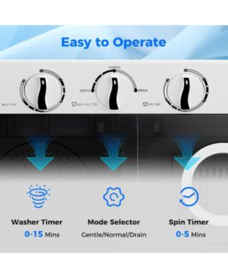 17.6 lbs Portable Washing Machine with Drain Pump