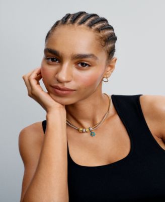 Sterling Silver Studded Clasp Chain Necklace