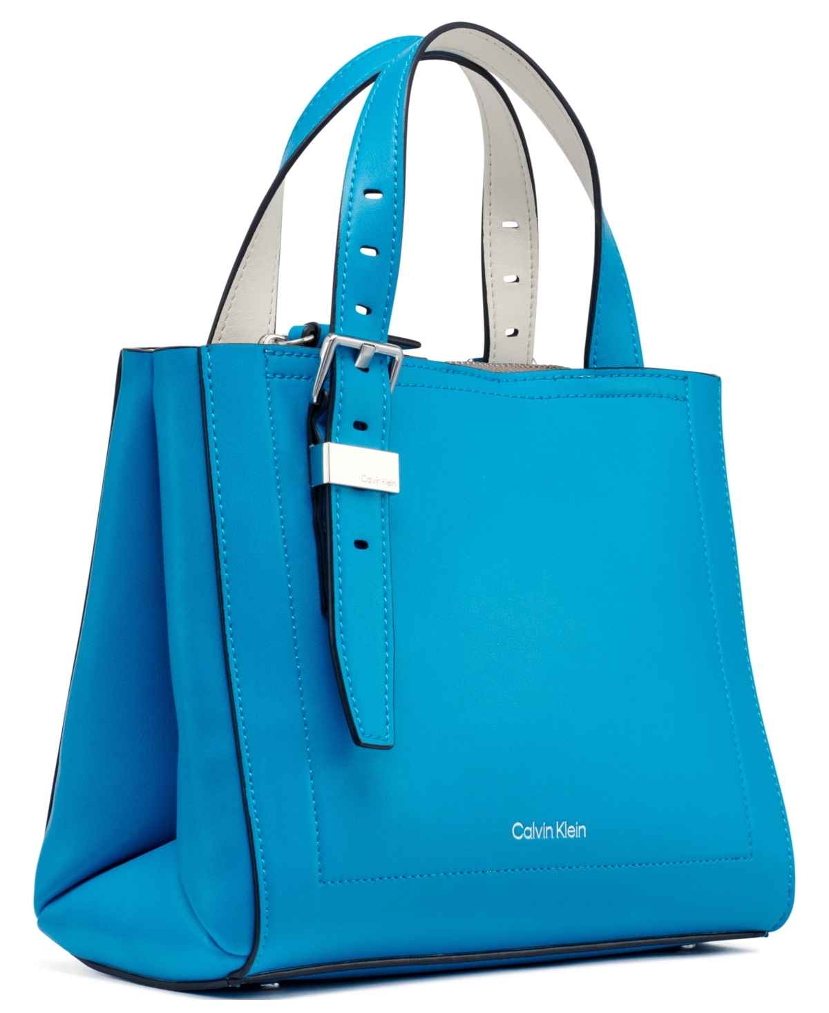Calvin Klein Lowen Triple Compartment Adjustable Crossbody In Blue