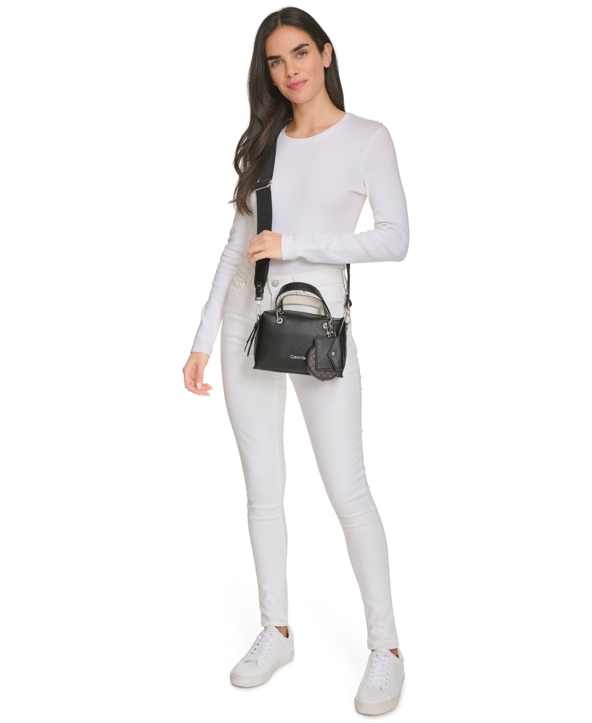 Calvin Klein Cali Small Crossbody Bag In Black,white