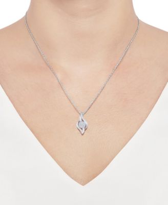 Diamond Swirl Pendant Necklace (1/2 ct. t.w.) in 10k White Gold