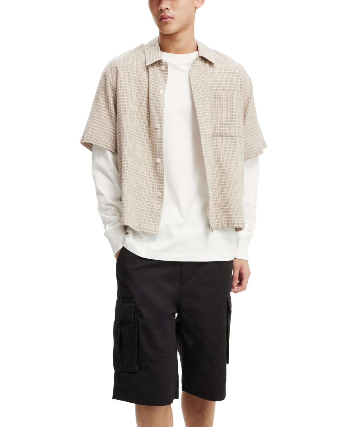 Shop Cotton On Men's Baggy Cargo Shorts In Black