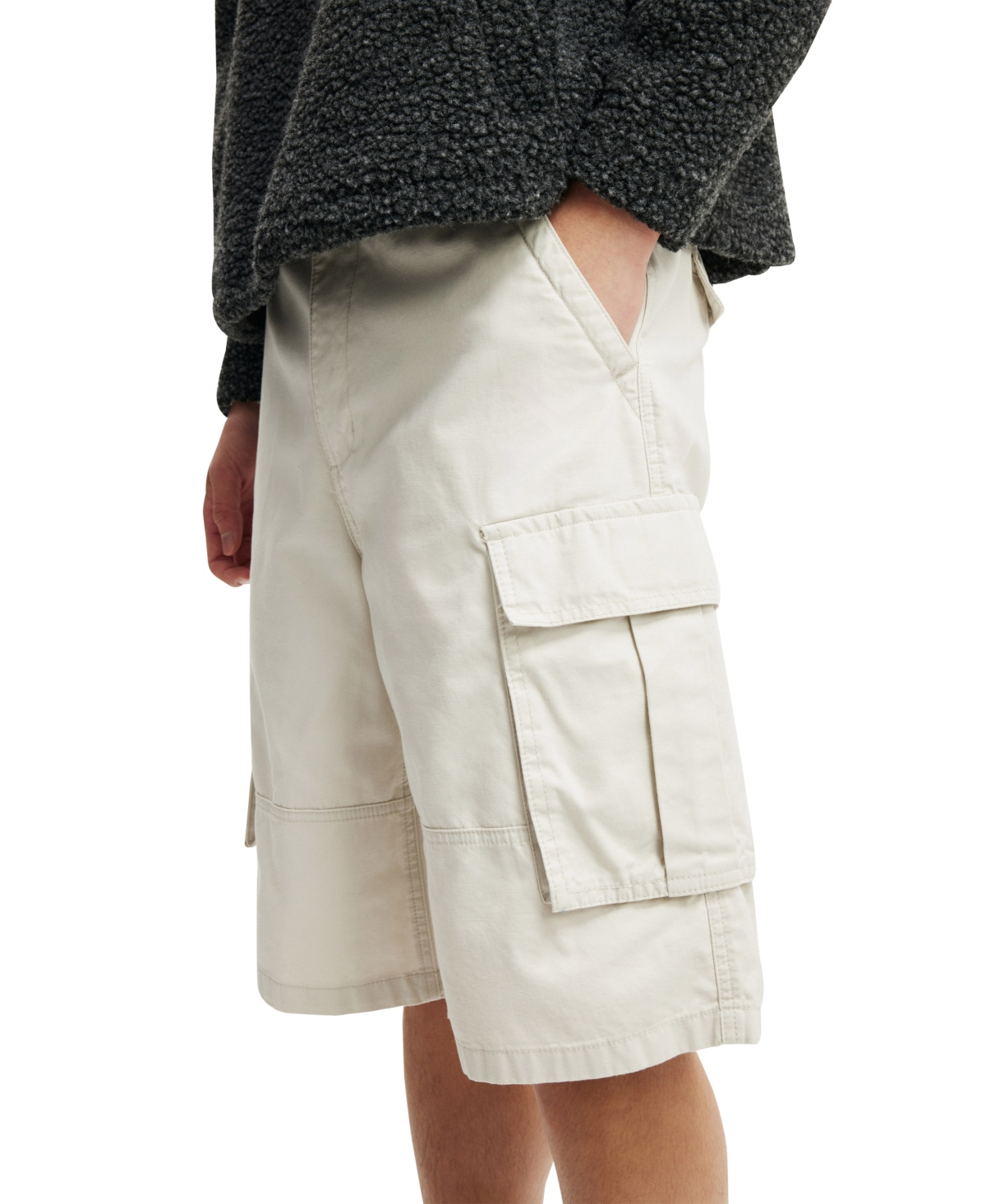 Shop Cotton On Men's Baggy Cargo Shorts In Stone Twill