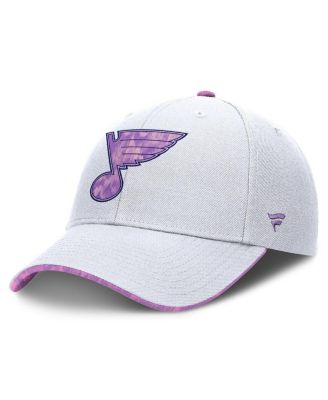 Men's White St. Louis Blues Authentic Pro Hockey Fights Cancer Adjustable Hat