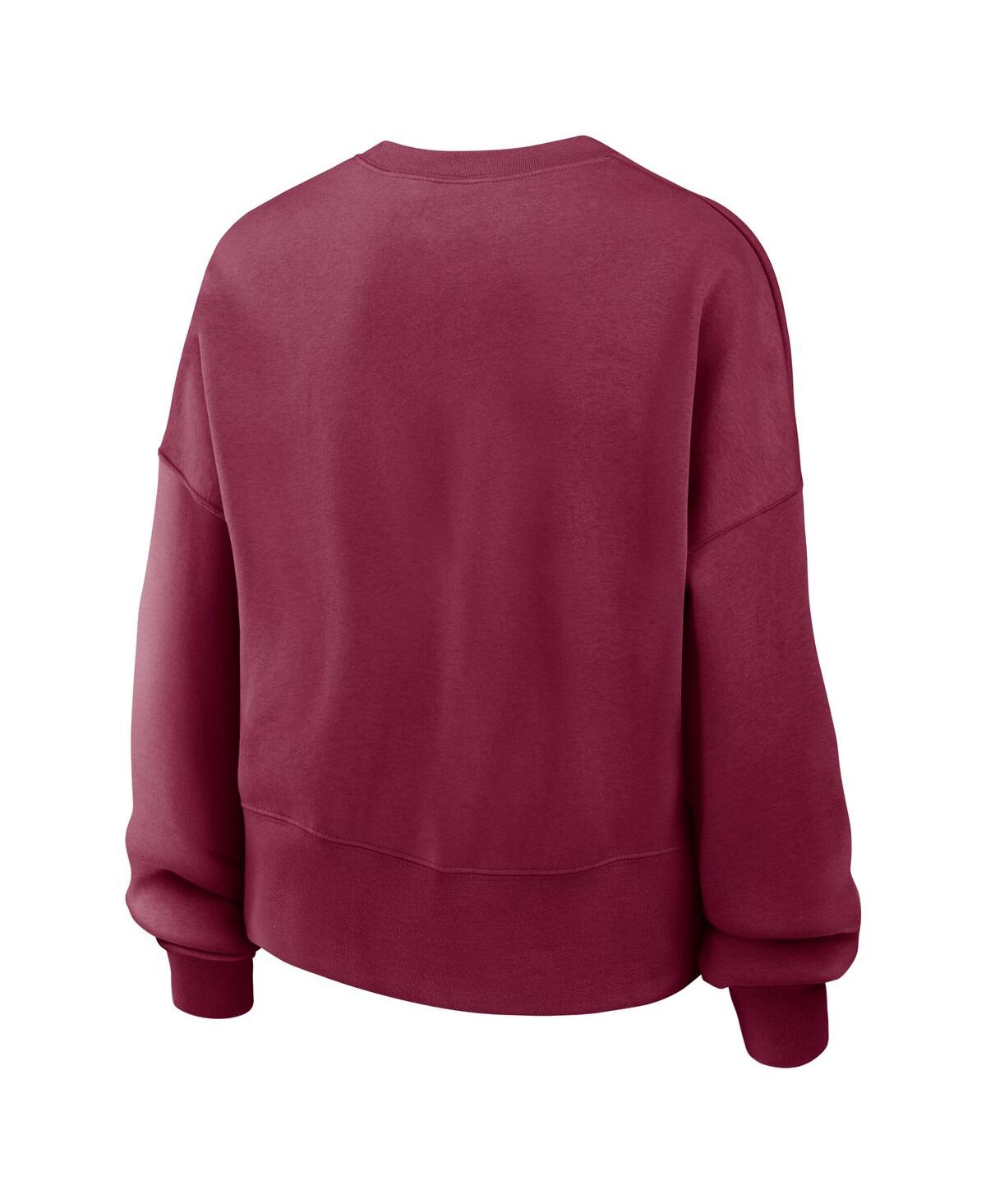 Nike Women's Garnet Florida State Seminoles Oversized Essential Pullover Sweatshirt In Garnet