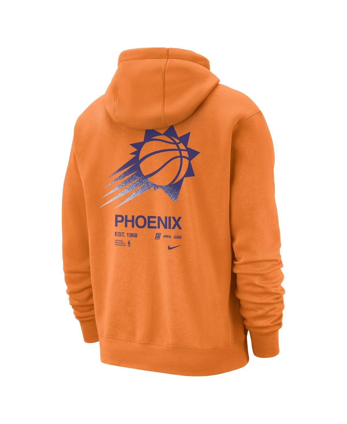 Nike Men's Orange Phoenix Suns Courtside Club Pullover Hoodie In Gold