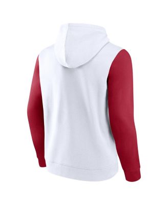 Men's White Oklahoma Sooners Extra Point Colorblock Fleece Pullover Hoodie
