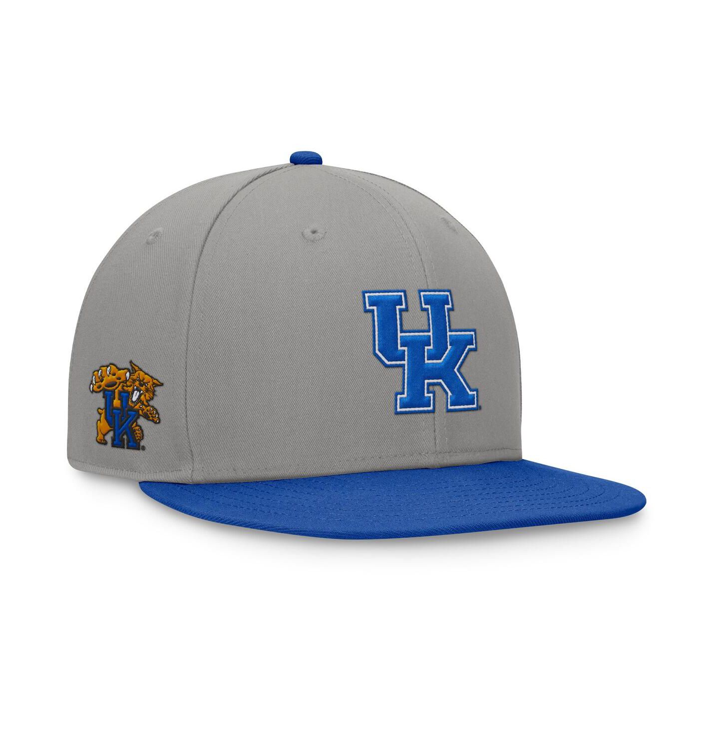 Мужская кепка Top of the World Gray/Royal Kentucky Wildcats Rally Two-Tone Fitted Hat — фото 3