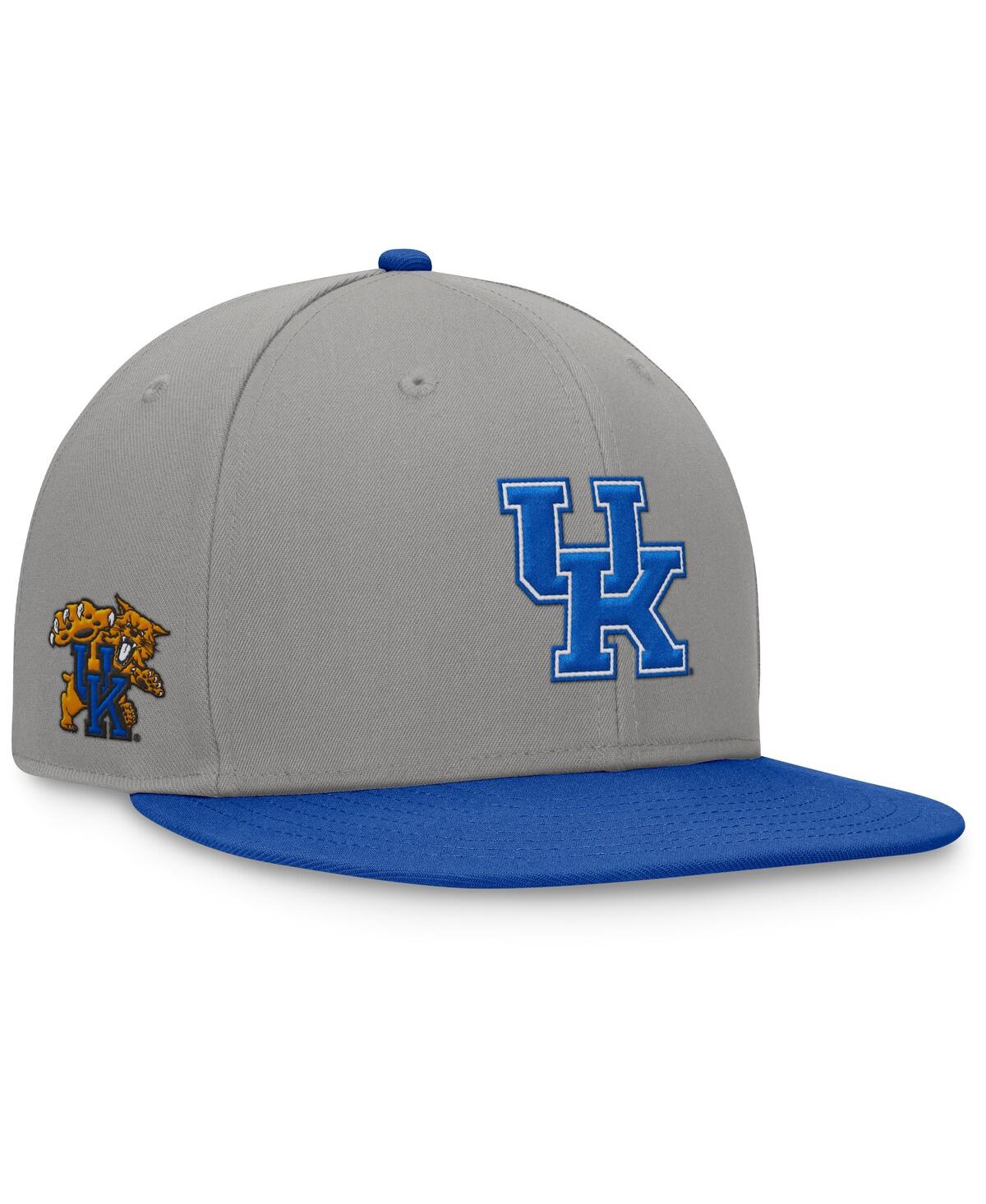 Top Of The World Men's Gray/royal Kentucky Wildcats Rally Two-tone Fitted Hat In Gray,royal