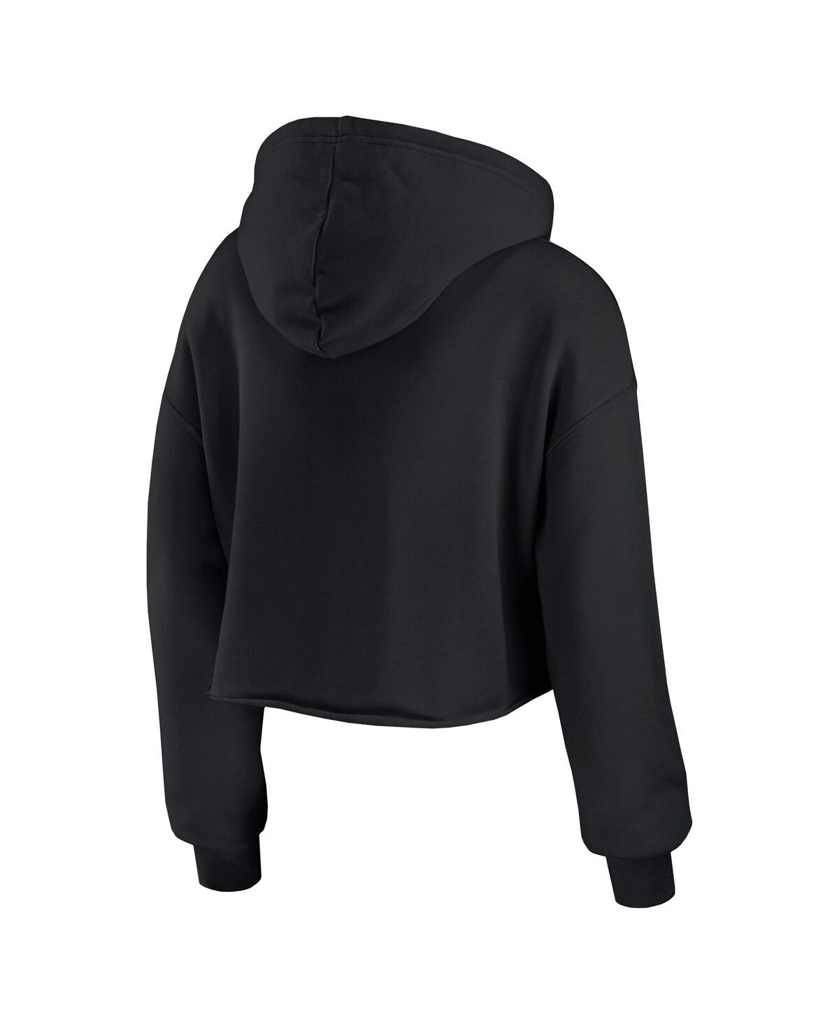 Wear By Erin Andrews Women's Black Cincinnati Bengals Prime Cropped Pullover Hoodie In Black