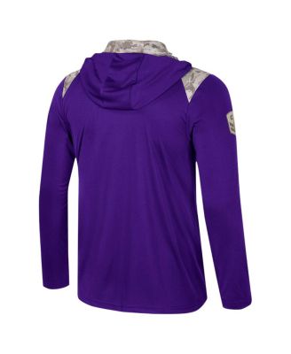 Men's Purple TCU Horned Frogs OHT Military Appreciation Quarter-Zip Hoodie Jacket